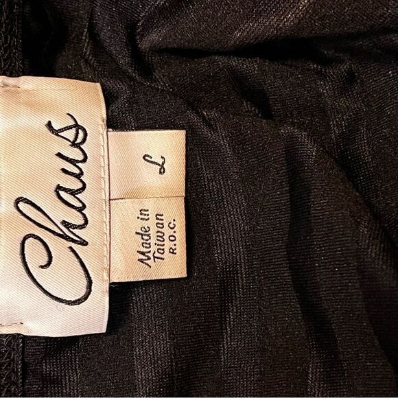 Chais black and metallic gold ruffle tier tank tropical escape size L large NWT - Picture 12 of 16